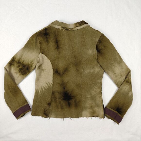 Neesh by DAR Wool Blend Distressed Olive Blazer Size M Fairy Goblin Rustic - Picture 7 of 8